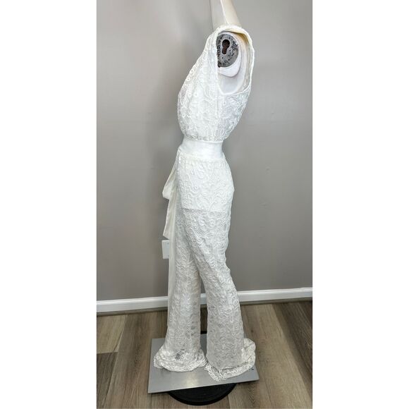 Michael Costello Collection Lilly Sleeveless Lace Jumpsuit Size US2 $980 - Picture 7 of 11